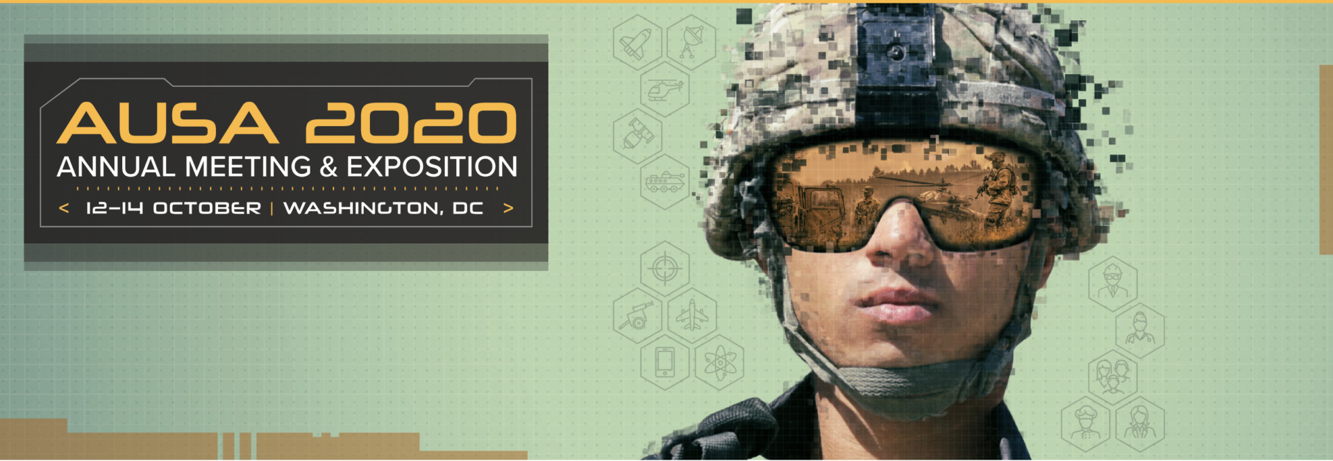 AUSA 2020 Annual Meeting & Exposition event poster. 12-14 October, Washington, D.C.