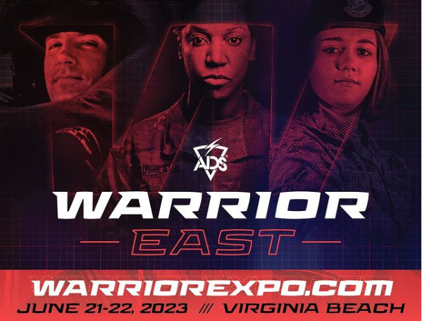 Warrior East event poster. June 21-22, 2023. Virginia Beach